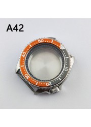 41.5mm NH35 NH36 case, watch accessories, stainless steel plated sapphire glass suitable for NH35 NH36 movement