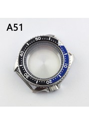 41.5mm NH35 NH36 case, watch accessories, stainless steel plated sapphire glass suitable for NH35 NH36 movement