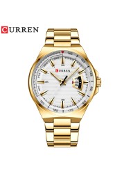 CURREN Fashion Auto Date Stainless Steel Watch For Men Luxury Business Quartz Watch Men Sport Waterproof Male Clock