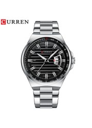 CURREN Fashion Auto Date Stainless Steel Watch For Men Luxury Business Quartz Watch Men Sport Waterproof Male Clock