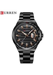 CURREN Fashion Auto Date Stainless Steel Watch For Men Luxury Business Quartz Watch Men Sport Waterproof Male Clock