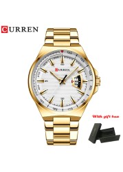 CURREN Fashion Auto Date Stainless Steel Watch For Men Luxury Business Quartz Watch Men Sport Waterproof Male Clock