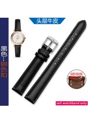 Women's Genuine Leather WatchBands for Casio Fossil Watch Band Foley Foley First Layer Leather Watch Strap 12mm 14mm 16mm