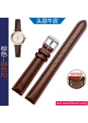 Women's Genuine Leather WatchBands for Casio Fossil Watch Band Foley Foley First Layer Leather Watch Strap 12mm 14mm 16mm