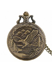 2022 New Style Vintage Style Bronze Hollow With Chain Nostalgia Men Pocket Watch Souvenir Birthday Gift for Boyfriend Husband