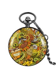 New Souvenir Birthday Gift Men Women Quartz Pocket Watch With Thick Chain Personality Honeycomb Style Fashion Unisex Watches
