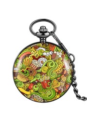 New accept custom men women unique quartz pocket watch with thick chain collectible watches graduation gift for classmates