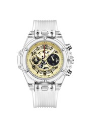 Luxury Fashion Watch Men Quartz Calendar Transparent Case Watches Waterproof Male Wristwatch Hombre Relogio Masculino