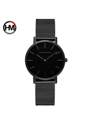 Japan Quartz Movement High Quality 36mm Hana Martin Women Stainless Steel Mesh Rose Gold Waterproof Ladies Watch Dropshipping