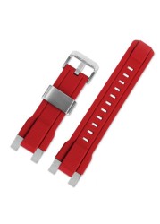 Men's Rubber Strap for C-asio G-SHOCK Watch MTG-B2000 Series Black Red Silicone Watch Strap with Special Connector