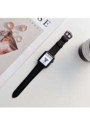 Leather Strap for Apple Watch Band 45mm 41mm Rose Gold Bangle Buckle Wristband for iWatch 7 6 5 4 3 SE 44mm 42mm 40mm 38mm Band