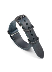 Genuine Leather NATO Strap Antique Watch Band 20mm 22mm 24mm Handmade Zulu Strap for Watch Replacement Accessories