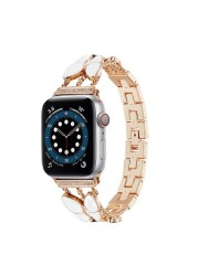 Strap for Apple Watch Band SE Series 7 6 5 4 45mm 41mm 44mm 40mm Bling Butterfly Stainless Steel Bracelet for iWatch 3 42mm 38mm