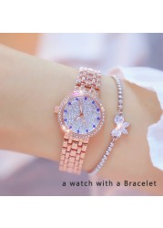 Women Watches 2022 Fashion Creative Famous Brand Small Diamond Gold Wrist Watch Female Wristwatch Bayan Kol Satti 2021