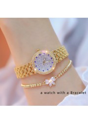 Women Watches 2022 Fashion Creative Famous Brand Small Diamond Gold Wrist Watch Female Wristwatch Bayan Kol Satti 2021