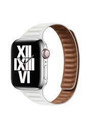 Leather Loop for Apple Watch Band 44mm 40mm iWatch Band 38mm 42mm Magnetic Watch Band for Apple Watch Strap Chain 3 4 5 6 2