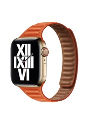 Leather Loop for Apple Watch Band 44mm 40mm iWatch Band 38mm 42mm Magnetic Watch Band for Apple Watch Strap Chain 3 4 5 6 2