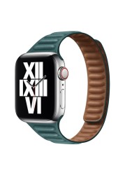 Leather Loop for Apple Watch Band 44mm 40mm iWatch Band 38mm 42mm Magnetic Watch Band for Apple Watch Strap Chain 3 4 5 6 2