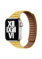 Leather Loop for Apple Watch Band 44mm 40mm iWatch Band 38mm 42mm Magnetic Watch Band for Apple Watch Strap Chain 3 4 5 6 2