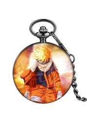 2022 new style customize men women advanced purple japan animation personality style unisex quartz pocket watch with thick chain