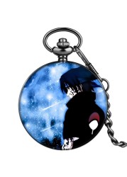 New custom unisex personality quartz pocket watch with thick chain classic Japan animation personality style nostalgic watches