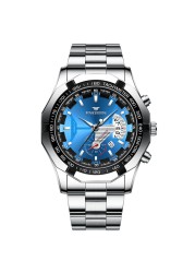 2022 Men's Watch Waterproof Quartz Wrist Watch Big Dial Business Gold Watch Oversized Calendar Creative Golden Men Watches reloj