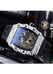 New 3 Pin Quartz Watch Transparent Bezel Men Automatic Watch Men Designer Wristwatches Waterproof Reloj Hombre