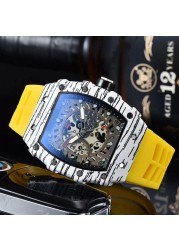 New 3 Pin Quartz Watch Transparent Bezel Men Automatic Watch Men Designer Wristwatches Waterproof Reloj Hombre