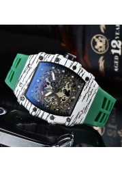 New 3 Pin Quartz Watch Transparent Bezel Men Automatic Watch Men Designer Wristwatches Waterproof Reloj Hombre