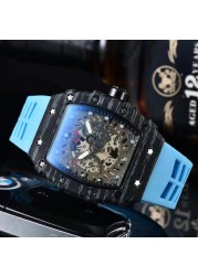 New 3 Pin Quartz Watch Transparent Bezel Men Automatic Watch Men Designer Wristwatches Waterproof Reloj Hombre