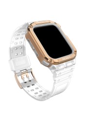 TPU Case + Strap For iWatch Series 7 6 SE 5 4 Watchband Protective For Apple Watch 38mm 42mm Sport Strap Bracelet Accessories