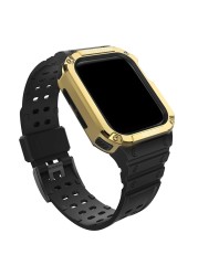 TPU Case + Strap For iWatch Series 7 6 SE 5 4 Watchband Protective For Apple Watch 38mm 42mm Sport Strap Bracelet Accessories