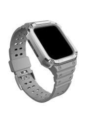 TPU Case + Strap For iWatch Series 7 6 SE 5 4 Watchband Protective For Apple Watch 38mm 42mm Sport Strap Bracelet Accessories