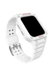 TPU Case + Strap For iWatch Series 7 6 SE 5 4 Watchband Protective For Apple Watch 38mm 42mm Sport Strap Bracelet Accessories