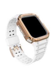 TPU Case + Strap For iWatch Series 7 6 SE 5 4 Watchband Protective For Apple Watch 38mm 42mm Sport Strap Bracelet Accessories