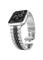 Metal Bracelet Band for Apple Watch 41mm 45mm 40mm 44mm Stainless Steel Sport Wrsitband for iWatch Series 7 Se 6 5 4 Watches