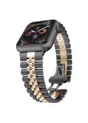 Metal Bracelet Band for Apple Watch 41mm 45mm 40mm 44mm Stainless Steel Sport Wrsitband for iWatch Series 7 Se 6 5 4 Watches