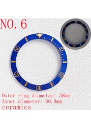 Black/Blue/Green Mens Watches Replacement Accessories Watch Face Bezel Ceramic Insert for 40mm Sub-automatic 38mm