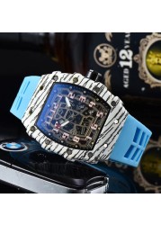 2022 Luxury 3 Pin Quartz Watch RM Transparent Bezel Men Automatic Watch for Men Designer Wristwatches Waterproof Reloj Hombre