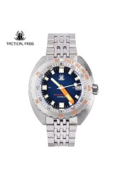 Tactical Frog Sub 300T V3 Retro Diver Watch Men NH35A Automatic Sapphire 200M Waterproof Luminous Stainless Steel Mechanical Bracelet