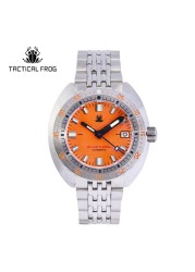 Tactical Frog Sub 300T V3 Retro Diver Watch Men NH35A Automatic Sapphire 200M Waterproof Luminous Stainless Steel Mechanical Bracelet