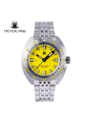 Tactical Frog Sub 300T V3 Retro Diver Watch Men NH35A Automatic Sapphire 200M Waterproof Luminous Stainless Steel Mechanical Bracelet