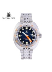 Tactical Frog Sub 300T V3 Retro Diver Watch Men NH35A Automatic Sapphire 200M Waterproof Luminous Stainless Steel Mechanical Bracelet