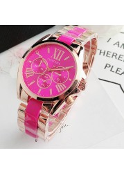 New White Ceramic Watches Women Geneva Quartz Wrist Watch Ladies Stainless Steel Wristwatches Women Dress Reloj Mujer