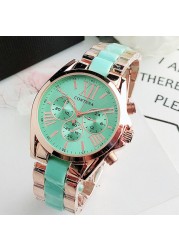 New White Ceramic Watches Women Geneva Quartz Wrist Watch Ladies Stainless Steel Wristwatches Women Dress Reloj Mujer