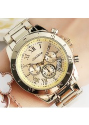 Contena-Women's Watches Stainless Steel Gold Quartz Wrist Watch Original Luxury Brand Geneva Ladies