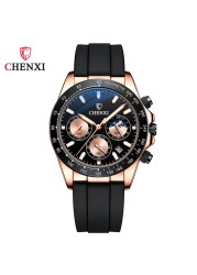 Chronograph Mens Watches Big Dial Silicone Strap Luxury Top Brand Sport Watch for Men Rose Gold Military Casual Male Wristwatch