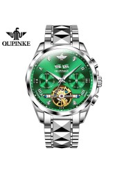 OUPINKE Watch for Men Luxury Brand Tourbillon Watches Sapphire Glass Tungsten Steel Waterproof Men Mechanical Wristwatches