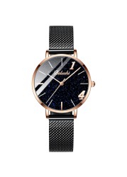 Men's quartz rose gold black stainless steel luxury fashion simple wrist watch