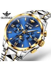 OUPINKE Men's Watch Perpetual Calendar Automatic Watch Luxury 50M Waterproof Sapphire Crystal Men Mechanical Wristwatches 3201